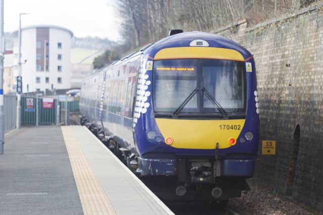 A Borders Railway service at Galashiels train station.