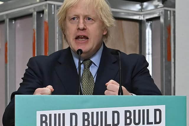 UK prime minister Boris Johnson announcing his £5bn new deal in Dudley this week. (Photo by Paul Ellis/pool/AFP via Getty Images)