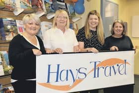 The Hays Travel team in Galashiels, from left, Sarah Paterson, Edith Bertham, manageress Amy Turner and Carmen Foster.