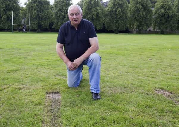 Gordon Edgar at the Youth Club rugby pitch in Victoria Park, Selkirk.