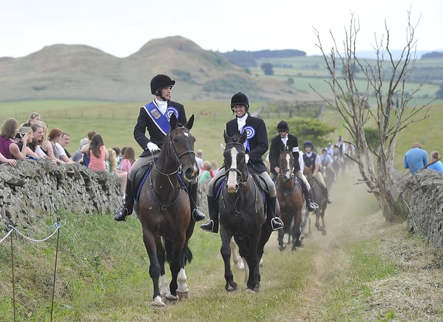 Kelso laddie Calum Thomson leading 2013's cavalcade to Hume Castle.