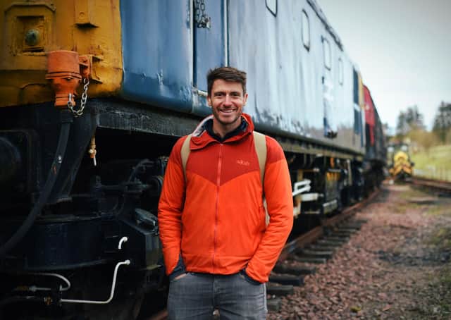 Walking Britain's Lost Railways presenter Rob Bell at Whitrope Siding.