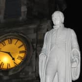 Sir Walter Scott's statue in Selkirk's Market Place.