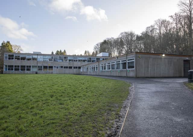 Galashiels Academy's extension building, which is due to be demolished this summer.