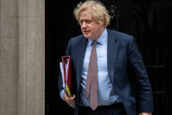 UK prime minister Boris Johnson in London today. (Photo by Chris J Ratcliffe/Getty Images)