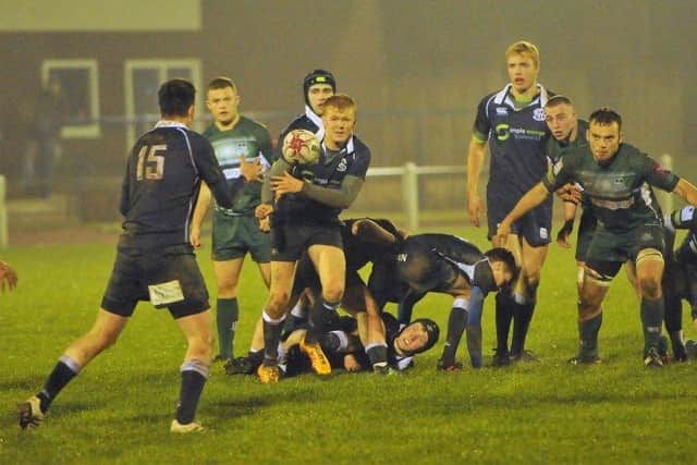 Harris Macdonell sends out a pass playing for Selkirk ‘A’ against Hawick Force last season
