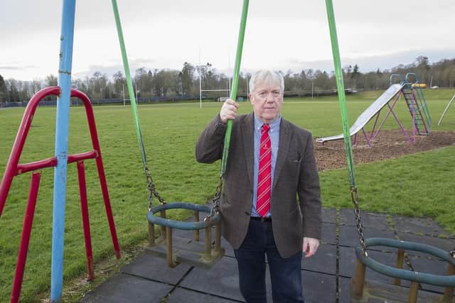 Kelso councillor Tom Weatherston at the play park in Croft Park, which is due to be decommissioned by the council.