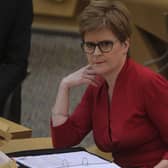 Nicola Sturgeon at first minister's questions at the Scottish Parliament last week. (Photo by Fraser Bremner/pool/Getty Images)