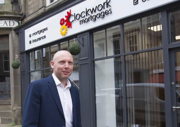 Ewan Barrowclough at Clockwork Mortgages in Hawick High Street.