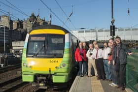 Passengers waiting to board the first Borders Railway train from Edinburgh to Tweedbank on Sunday, September 6, 2015. (Photo: Andrew O'Brien)