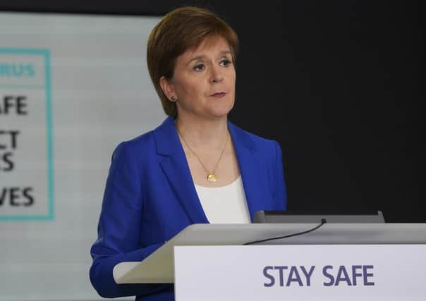 First minister Nicola Sturgeon at today's Scottish Government coronavirus update in Edinburgh.