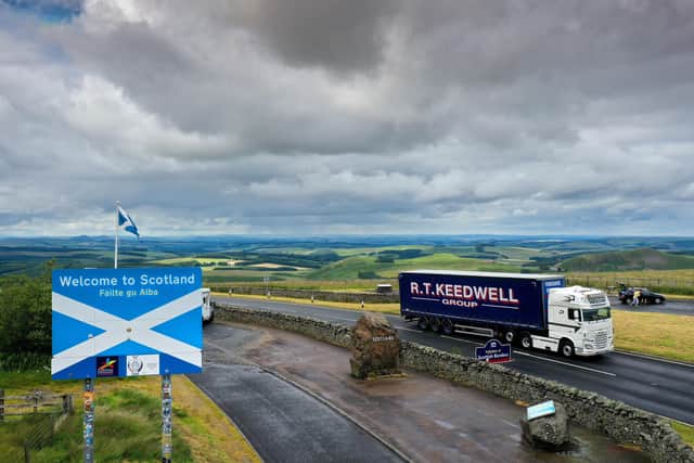 The Scotland-England border at Carter Bar. (Photo by Jeff J Mitchell/Getty Images)