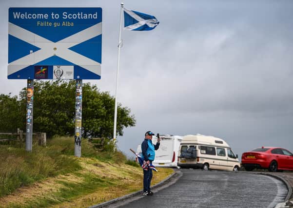 The Scotland-England border at Carter Bar this week. (Photo by Jeff J Mitchell/Getty Images)