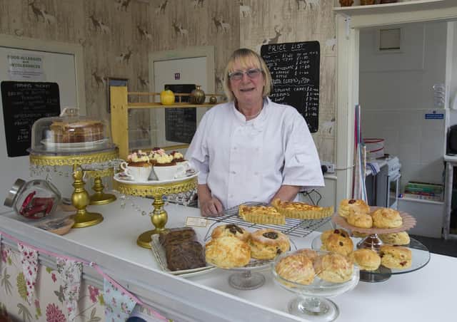 Wendy Sproston at her tearoom in Bourtree Place.