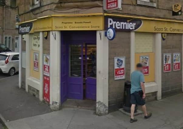 The store at Scott St in Galashiels, where an attempted armed robbery took place yesterday, Sunday.