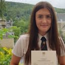 Galashiels Academy S4 pupil Amy Montgomery with her SQA results.