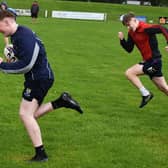 Cameron Easson makes a break during the touch rugby training session at Philiphaugh (picture by John Smail)