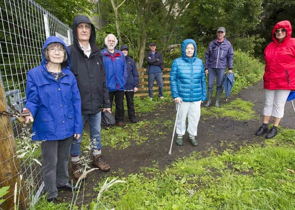 Heiton residents angry at a disputed right of way being fenced off adjacent to the Schloss Roxburghe and Golf Course near Kelso.