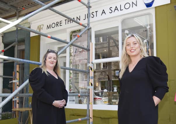Laura Harkin and Amanda Fair at their Jedburgh hair salon.