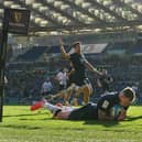 Borders ace and Scotland captain Stuart Hogg goes over the line in Rome toscore a try against Italy in February's Guinness SIx Nations clash (library picture by Dan Mullan/Getty Images)