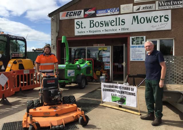 Ross Hunter of St Boswells Mowers, left, and Ian Gibb of the Earlston Paths Group.