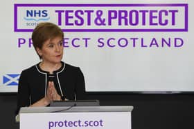 First minister Nicola Sturgeon at today's Scottish Government Covid-19 update.