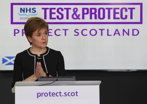 First minister Nicola Sturgeon at today's Scottish Government Covid-19 update.