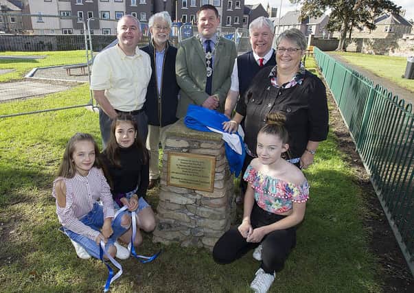 Councillors David Parker and Simon Mountfield, Kelso provost Dean Weatherston, councillor Tom Weatherston, Susan Glendinning, Skye Narin, Madison Wemyss and Ellie Burton at the opening of Kelso’s Shedden Park playpark last September.