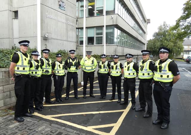 Members of the Borders' first and second police community action teams.