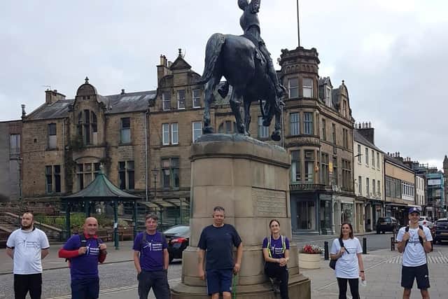 Participants in the Hawick streetwalk, organised by Rory Bannerman.
