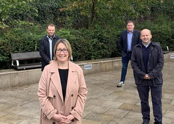 Scottish Borders Chamber of Commerce's new chairperson Lee-Anne Gillie with new directors from left: Alan Wheelans, Giles Etherington and Tim Ferguson.