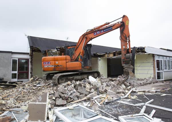 Howdenburn Primary School in Jedburgh is demolished. (PIC: BILL McBURNIE)