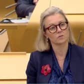 Rachel Hamilton MSP speaking during the debate on a care homes inquiry