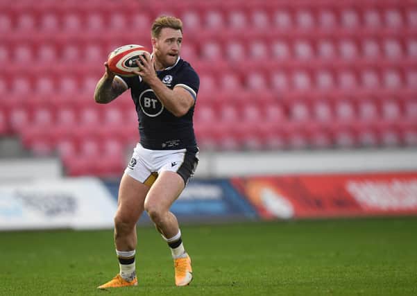Stuart Hogg in action for Scotland against Wales. (Photo by Stu Forster/Getty Images)