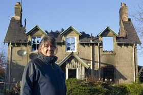 Avril Harris outside the shell of her home in Ancrum after Monday night's fire. Photos: Bill McBurnie.