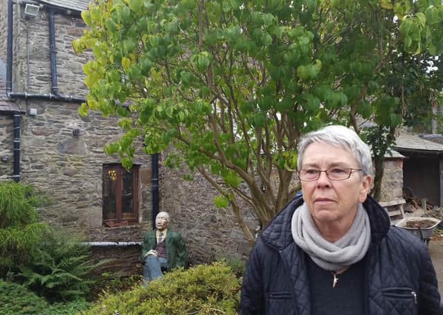 Tim Stead’s widow Maggy outside the Steading in Blainsle.