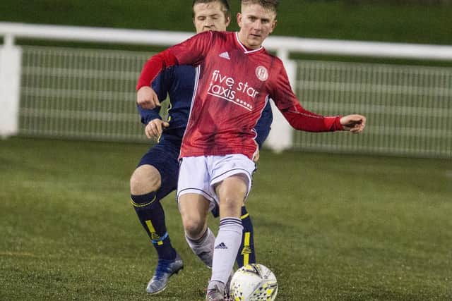 Jacob Campbell scored two goals, in the 11th and 42nd minutes, for Gala Fairydean Rovers against Wigtown and Bladnoch. Photo: Bill McBurnie