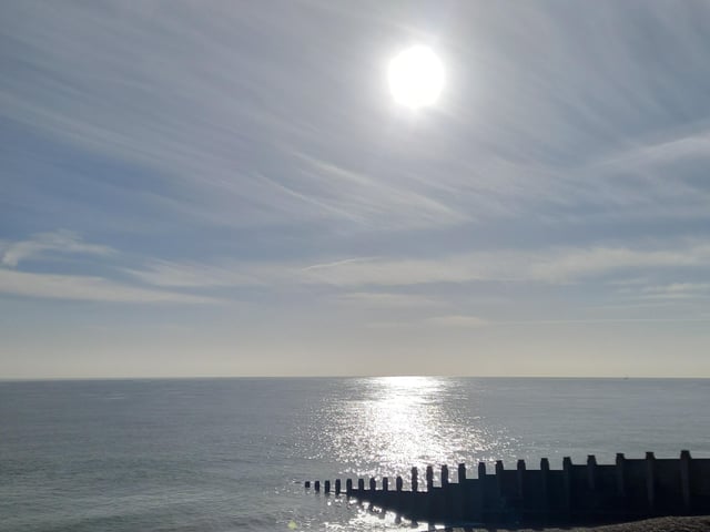 Sara Sharman sent us this photograph of the beach off Sovereign Harbour in the winter sun. SUS-220216-101653001