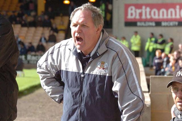 Barry Fry in his last game as Posh manager.
