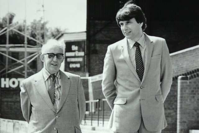 Bill Wilde with posh manager Martin Wilkinson.