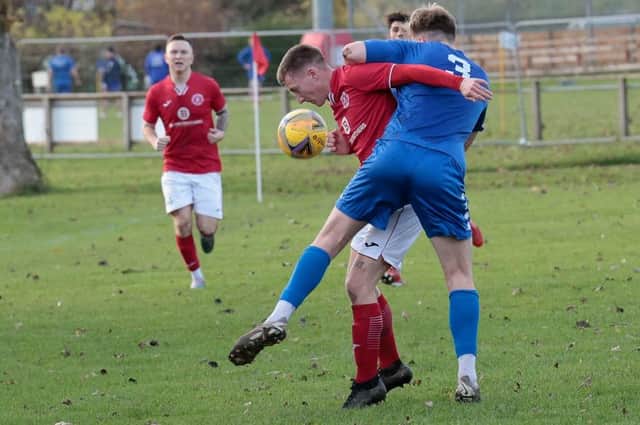 Peebles Rovers drawing 2-2 at home to Coldstream in November (Pic: Pete Birrell)