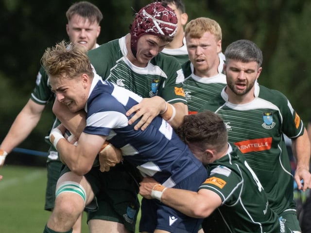 Heriot’s on the attack during their 80-13 win at home to Hawick in Edinburgh on Saturday (Photo: Jonathan Cruickshank)