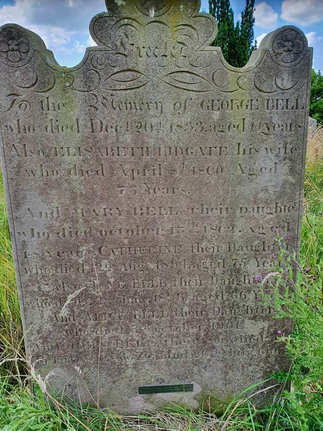 George Bell's restored headstone. (Photo: Stuart Whitton)