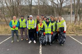 Volunteers at a river clean in Galashiels last March.