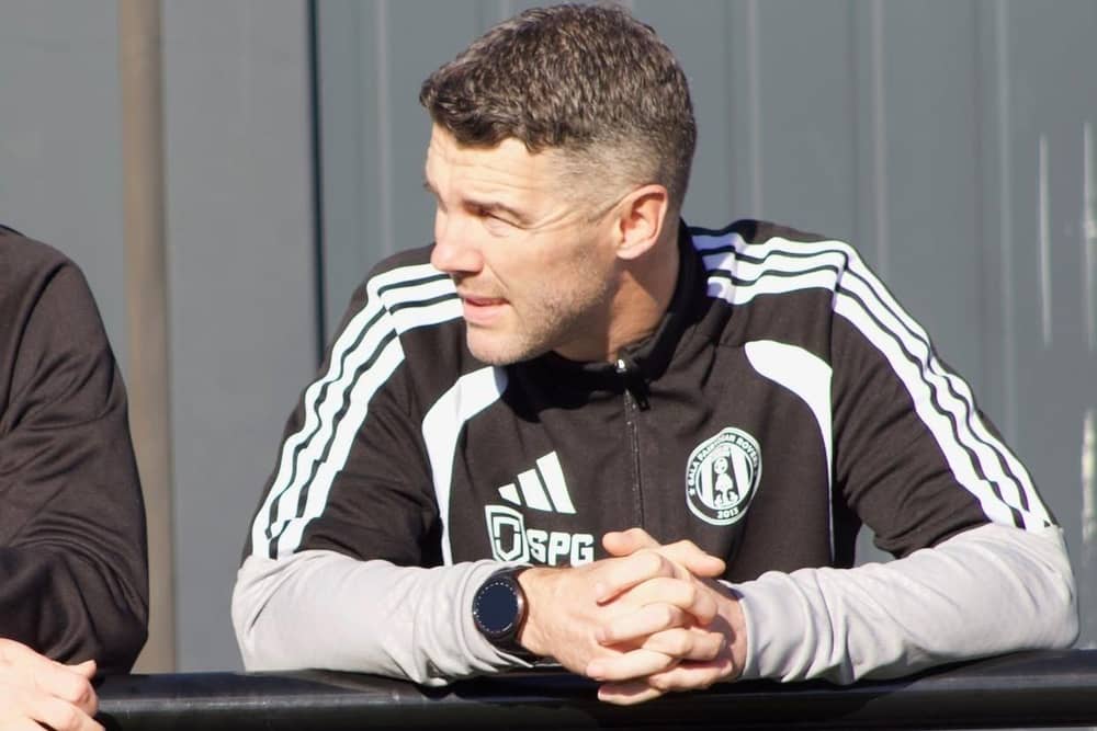 Gala Fairydean Rovers interim manager Steven Noble pictured earlier this month at Dunipace (Photo: Gala Fairydean Rovers)