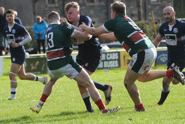 Try-scorer Monroe Job in action for Selkirk against Glasgow Hutchesons' Aloysians at the weekend (Pic: Grant Kinghorn)