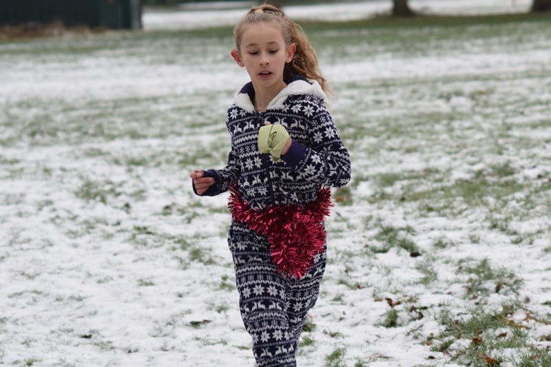 Amber Smith at Teviotdale Harriers’ 2022 Christmas relays