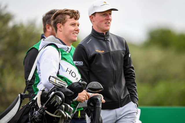 Craig Howie, right, with brother Darren as caddie, at the Rolex Challenge Tour grand final in Mallorca in November (Photo by Octavio Passos/Getty Images)