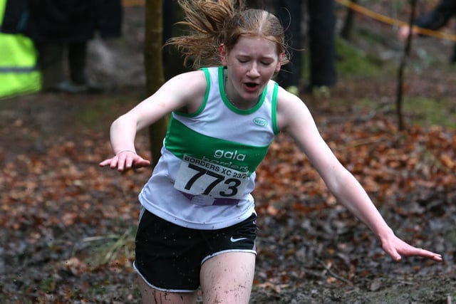 Gala Harriers under-15 Iris Dennison was 74th in 17:02 in Sunday's junior Borders Cross-Country Series race at Galashiels