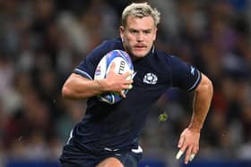 Darcy Graham playing for Scotland versus Romania at 2023's Rugby World Cup in France in September (Photo by Stu Forster/Getty Images)